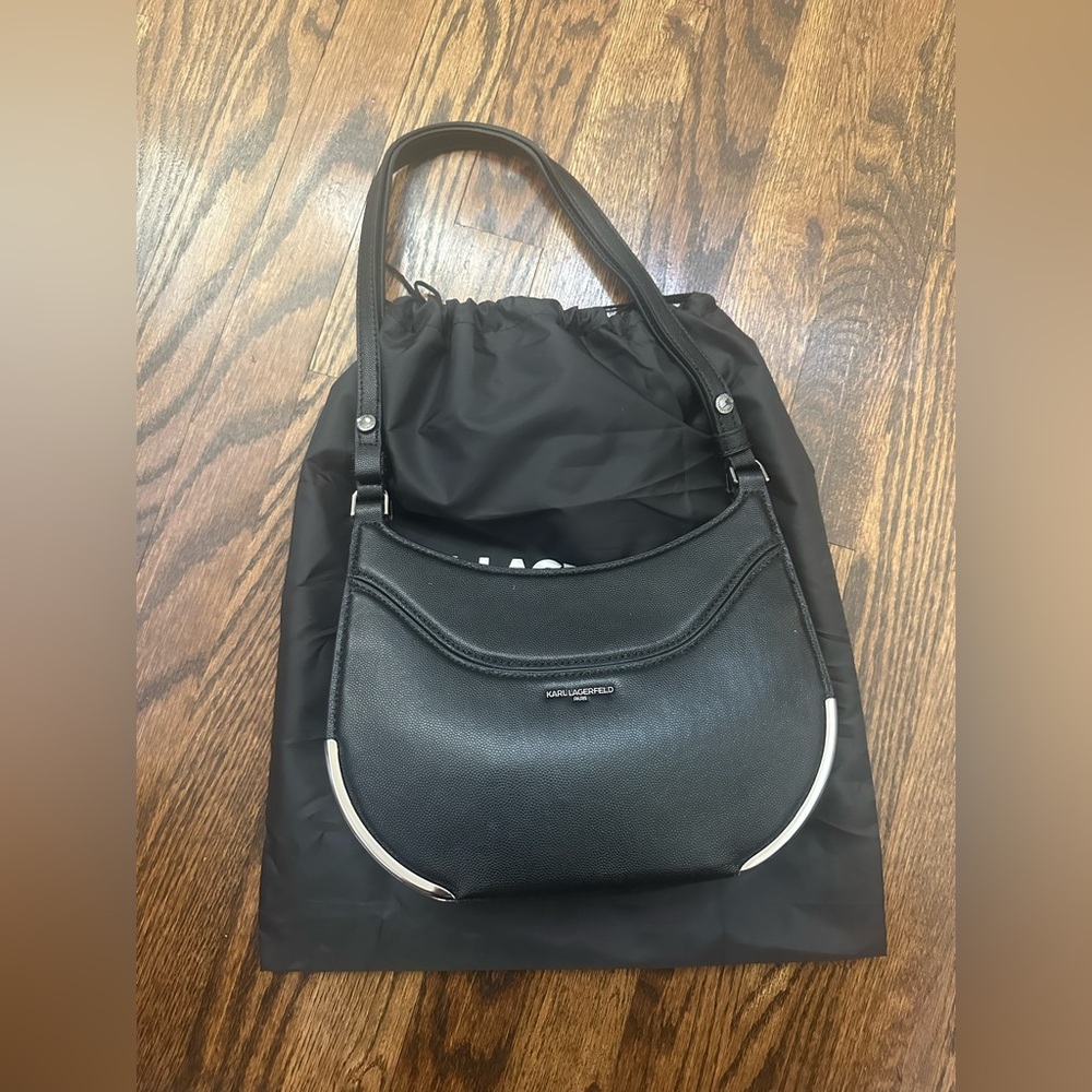 Karl Lagerfeld Paris Milou Leather Hobo Bag NWOT